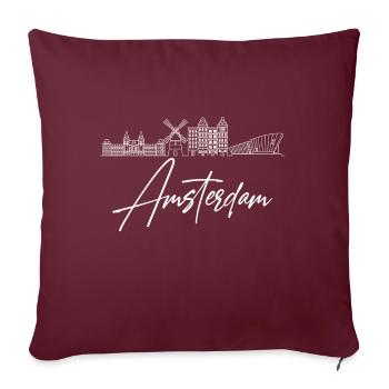 Ville d'Amsterdam Pays-Bas Pays-Bas City Trip - Housse de coussin décorative 45 x 45 cm - bordeaux - Devant