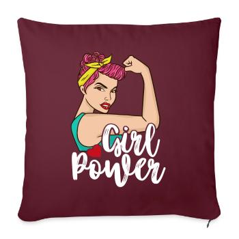 Girl Power Shirt Frauenrechte Freiheit Emanze - Sofakissenbezug 45 x 45 cm - Burgunderrot - Vorne