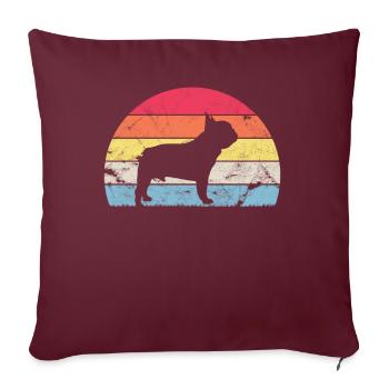 Bouledogue Français Vintage Chiens Joli Cadeau - Housse de coussin décorative 45 x 45 cm - bordeaux - Devant