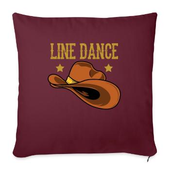 Cadeau de danse en ligne I Country Line Dance - Housse de coussin décorative 45 x 45 cm - bordeaux - Devant