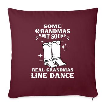 Cadeau de danse en ligne I Country Line Dance - Housse de coussin décorative 45 x 45 cm - bordeaux - Devant