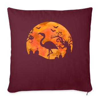 T-shirt flamant Halloween cadeau flamant rose - Housse de coussin décorative 45 x 45 cm - bordeaux - Devant