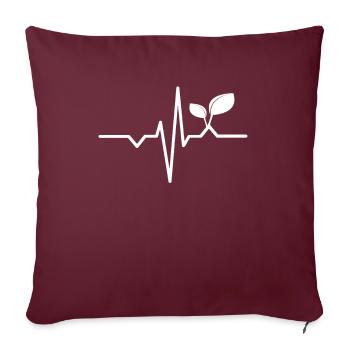 Le battement du cœur de Vegan - Housse de coussin décorative 45 x 45 cm - bordeaux - Devant