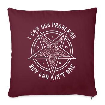 Satan 666 T-Shirt Pagan Gothic Devil - Housse de coussin décorative 45 x 45 cm - bordeaux - Devant