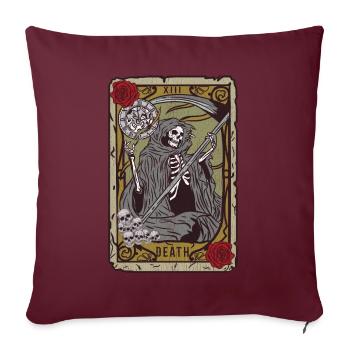 Grim Reaper Tarot T-Shirt Satan Occult Devil Heath - Housse de coussin décorative 45 x 45 cm - bordeaux - Devant