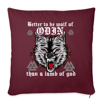 Wikinger Odin T-Shirt Wolf Kampf Stark Barbar Ehre - Sofakissenbezug 45 x 45 cm - Burgunderrot - Vorne