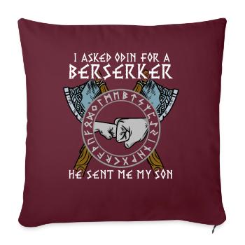 Wikinger Sohn T-Shirt Berserker Axt Kampf Stolz - Sofakissenbezug 45 x 45 cm - Burgunderrot - Vorne