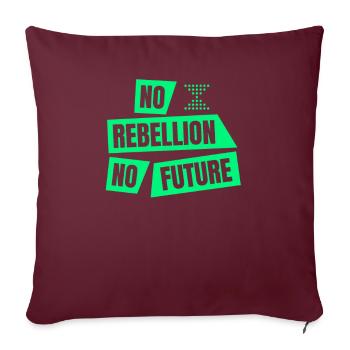 Extinction climatique: pas de rébellion, pas d'avenir XR - Housse de coussin décorative 45 x 45 cm - bordeaux - Devant
