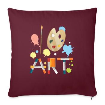 J'adore les artistes peintres peintres - Housse de coussin décorative 45 x 45 cm - bordeaux - Devant