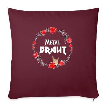 Metal Braut für den Junggesellinnenabschied - Sofakissenbezug 45 x 45 cm - Burgunderrot - Vorne