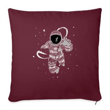 Cadeau de l'univers spatial astronaute cosmonaute Nasa - Housse de coussin décorative 45 x 45 cm - bordeaux - Devant