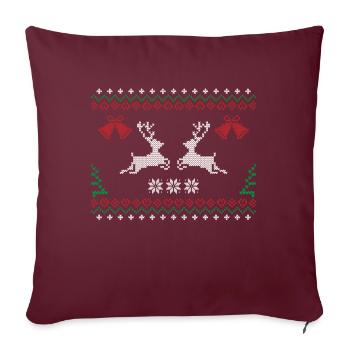 Noël moche - Housse de coussin décorative 45 x 45 cm - bordeaux - Devant