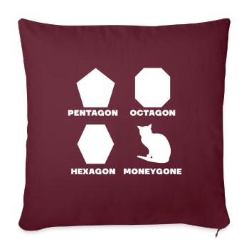 Le propriétaire du chat coûte de l'argent pour dépenser l'addition - Housse de coussin décorative 45 x 45 cm - bordeaux - Devant