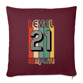 21ème cadeau d'anniversaire - Housse de coussin décorative 45 x 45 cm - bordeaux - Devant