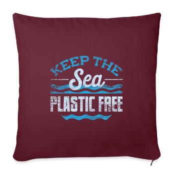 Protection de l'environnement en plastique - Housse de coussin décorative 45 x 45 cm - bordeaux - Devant