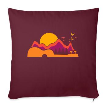Uke cadeau de guitare je ukulele guitariste - Housse de coussin décorative 45 x 45 cm - bordeaux - Devant