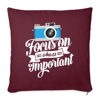 Fotograf Geschenk I Fotografie Kamera - Sofakissenbezug 45 x 45 cm - Burgunderrot - Vorne