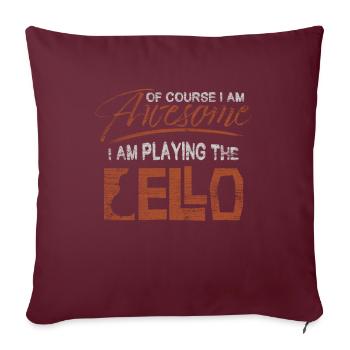 violoncelle - Housse de coussin décorative 45 x 45 cm - bordeaux - Devant