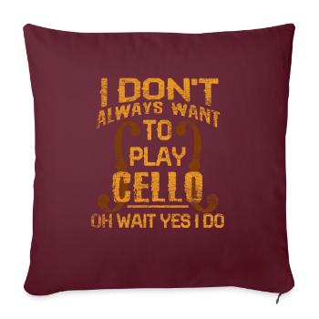 violoncelle - Housse de coussin décorative 45 x 45 cm - bordeaux - Devant