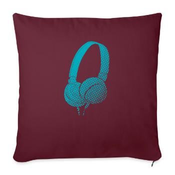 Écouteurs de musique - Housse de coussin décorative 45 x 45 cm - bordeaux - Devant