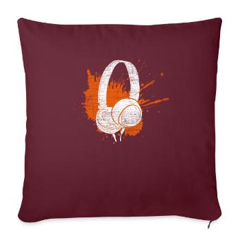 Écouteurs musique - Housse de coussin décorative 45 x 45 cm - bordeaux - Devant