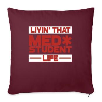 Étudiant en médecine - Housse de coussin décorative 45 x 45 cm - bordeaux - Devant