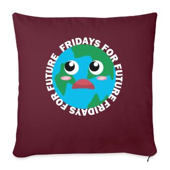 Fridays for Future - Housse de coussin décorative 45 x 45 cm - bordeaux - Devant