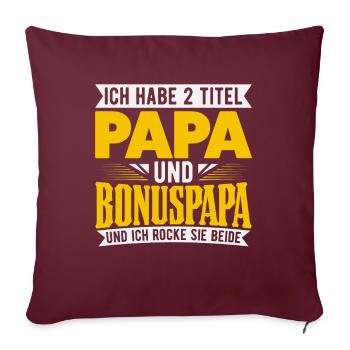 Bonuspapa Stiefvater - Sofakissenbezug 45 x 45 cm - Burgunderrot - Vorne