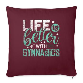 gymnastique - Housse de coussin décorative 45 x 45 cm - bordeaux - Devant