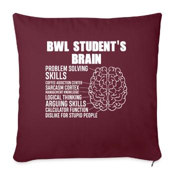 BWL Student's Brain - Sofakissenbezug 45 x 45 cm - Burgunderrot - Vorne