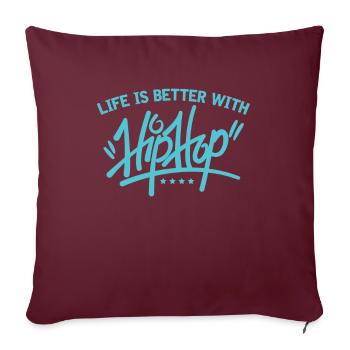 Hip hop - Housse de coussin décorative 45 x 45 cm - bordeaux - Devant