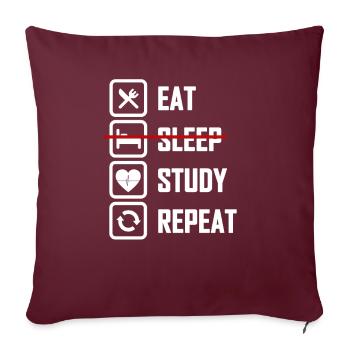 Eat Not Sleep Study Medizin - Sofakissenbezug 45 x 45 cm - Burgunderrot - Vorne