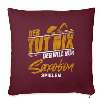 Saxofon - Sofakissenbezug 45 x 45 cm - Burgunderrot - Vorne