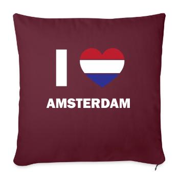J'adore Amsterdam - Housse de coussin décorative 45 x 45 cm - bordeaux - Devant
