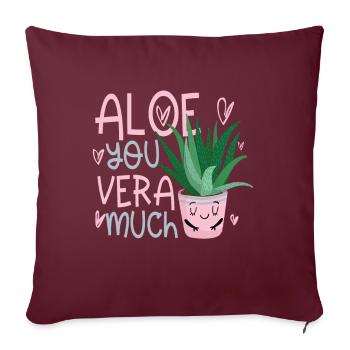 Aloe you vera much Valentinstag Verliebte - Housse de coussin décorative 45 x 45 cm - bordeaux - Devant