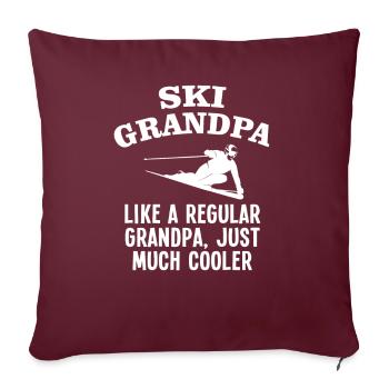 Grand-père de ski comme un grand-père ordinaire - Housse de coussin décorative 45 x 45 cm - bordeaux - Devant