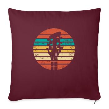 Guitare électrique cadeau guitare électrique rétro - Housse de coussin décorative 45 x 45 cm - bordeaux - Devant