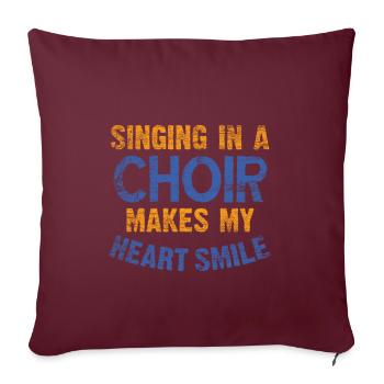 Chant choral - Housse de coussin décorative 45 x 45 cm - bordeaux - Devant