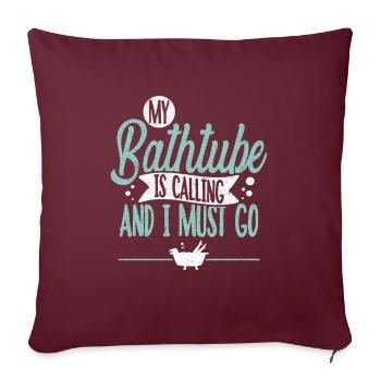bain - Housse de coussin décorative 45 x 45 cm - bordeaux - Devant