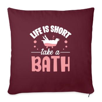 Baignoire salle de bain - Housse de coussin décorative 45 x 45 cm - bordeaux - Devant