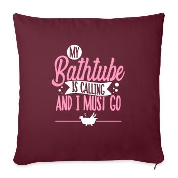 bain - Housse de coussin décorative 45 x 45 cm - bordeaux - Devant