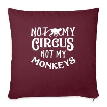 Singe singe - Housse de coussin décorative 45 x 45 cm - bordeaux - Devant
