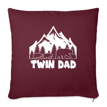 Papa jumeaux père cadeau I papa fête des pères - Housse de coussin décorative 45 x 45 cm - bordeaux - Devant