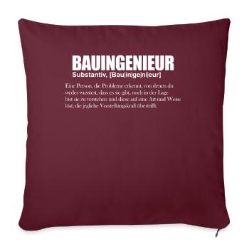 Bauingenieur - Sofakissenbezug 45 x 45 cm - Burgunderrot - Vorne