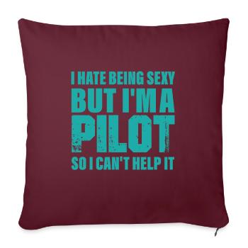 pilote - Housse de coussin décorative 45 x 45 cm - bordeaux - Devant