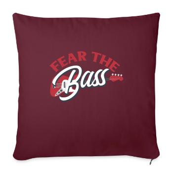 Guitare basse guitare basse - Housse de coussin décorative 45 x 45 cm - bordeaux - Devant