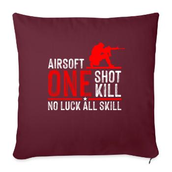 Airsoft Spieler Geschenk I Waffe Softair Team - Sofakissenbezug 45 x 45 cm - Burgunderrot - Vorne