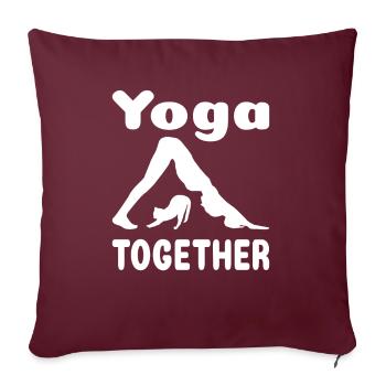 Yoga ensemble chat femme yoga exercice yoga formation - Housse de coussin décorative 45 x 45 cm - bordeaux - Devant