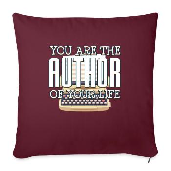 auteur - Housse de coussin décorative 45 x 45 cm - bordeaux - Devant