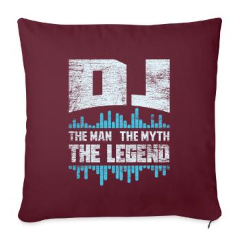 DJ disc-jockey - Housse de coussin décorative 45 x 45 cm - bordeaux - Devant
